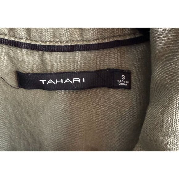 Tahari Womens Olive Green Button Up Lyocell Jacket Small Lightweight Casual - Picture 11 of 13